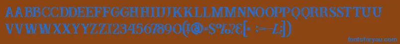 Buffaloinline2grunge Font – Blue Fonts on Brown Background