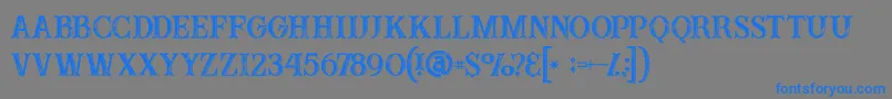フォントBuffaloinline2grunge – 灰色の背景に青い文字