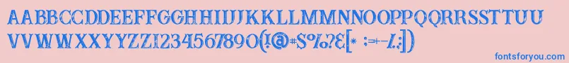 Buffaloinline2grunge Font – Blue Fonts on Pink Background