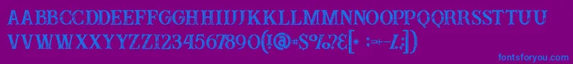 フォントBuffaloinline2grunge – 紫色の背景に青い文字
