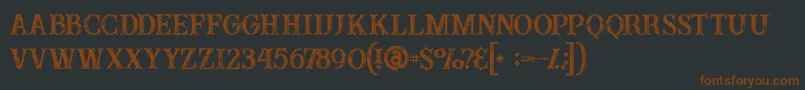 Buffaloinline2grunge-fontti – ruskeat fontit mustalla taustalla
