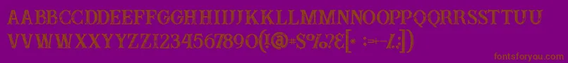 Buffaloinline2grunge-fontti – ruskeat fontit violetilla taustalla