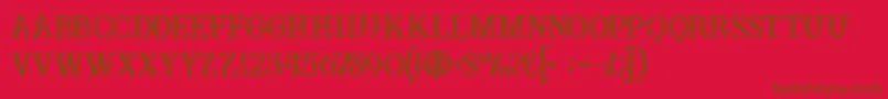 Buffaloinline2grunge-Schriftart – Braune Schriften auf rotem Hintergrund