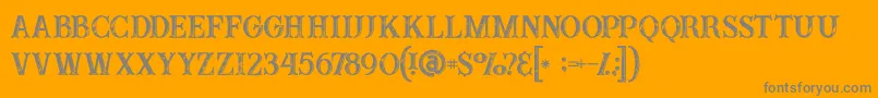 フォントBuffaloinline2grunge – オレンジの背景に灰色の文字