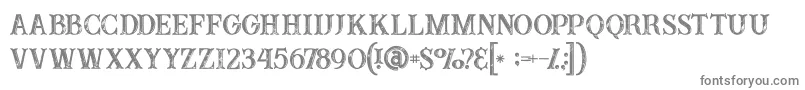 Buffaloinline2grunge-fontti – harmaat kirjasimet valkoisella taustalla