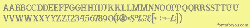 Buffaloinline2grunge Font – Gray Fonts on Yellow Background