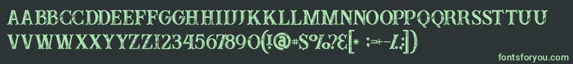 Buffaloinline2grunge-fontti – vihreät fontit mustalla taustalla