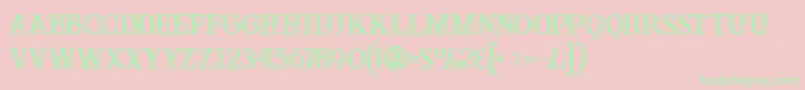 Buffaloinline2grunge-fontti – vihreät fontit vaaleanpunaisella taustalla