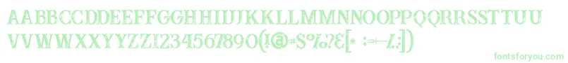 Buffaloinline2grunge-fontti – vihreät fontit valkoisella taustalla