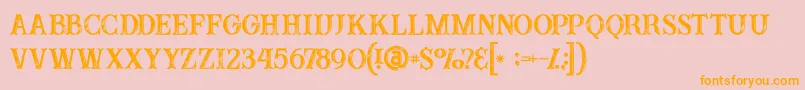 Buffaloinline2grunge Font – Orange Fonts on Pink Background