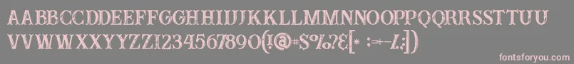 フォントBuffaloinline2grunge – 灰色の背景にピンクのフォント