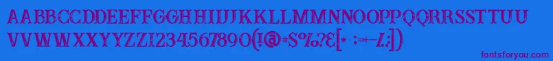 Buffaloinline2grunge Font – Purple Fonts on Blue Background