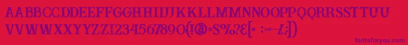 Buffaloinline2grunge-fontti – violetit fontit punaisella taustalla