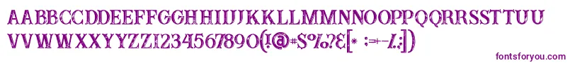 Buffaloinline2grunge-Schriftart – Violette Schriften auf weißem Hintergrund