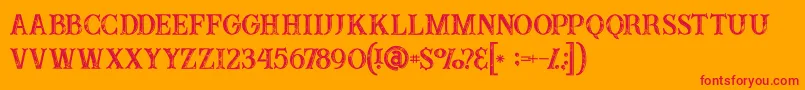 Buffaloinline2grunge Font – Red Fonts on Orange Background
