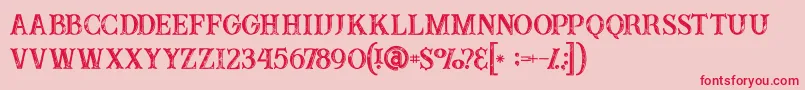 Buffaloinline2grunge Font – Red Fonts on Pink Background