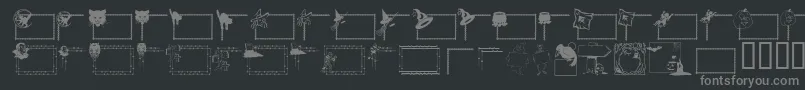 Czcionka LcrFrightfulFrames – szare czcionki na czarnym tle