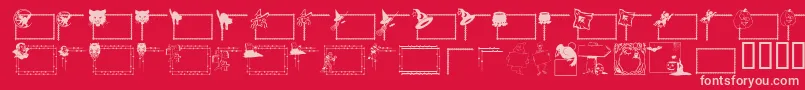 LcrFrightfulFrames Font – Pink Fonts on Red Background