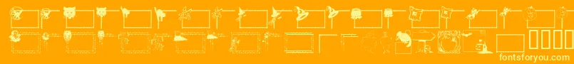 LcrFrightfulFrames Font – Yellow Fonts on Orange Background