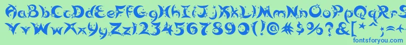 Moonstar Font – Blue Fonts on Green Background