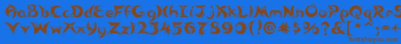 Moonstar Font – Brown Fonts on Blue Background