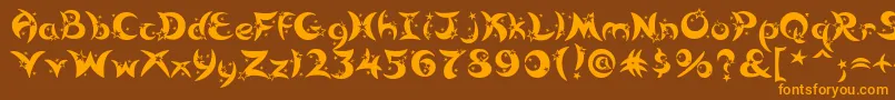 Moonstar Font – Orange Fonts on Brown Background