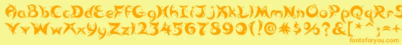 Moonstar Font – Orange Fonts on Yellow Background