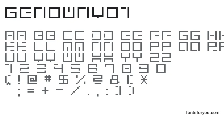 A fonte GenownV01 – alfabeto, números, caracteres especiais