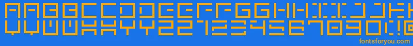 GenownV01 Font – Orange Fonts on Blue Background