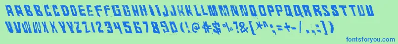 RhythmVino Font – Blue Fonts on Green Background