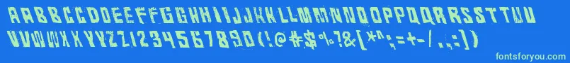 RhythmVino Font – Green Fonts on Blue Background