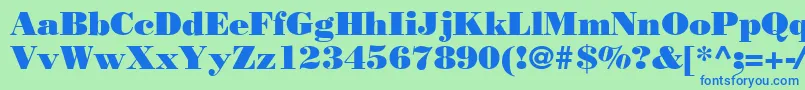 Bodnoff-fontti – siniset fontit vihreällä taustalla