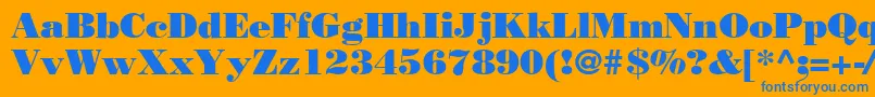 Bodnoff-fontti – siniset fontit oranssilla taustalla