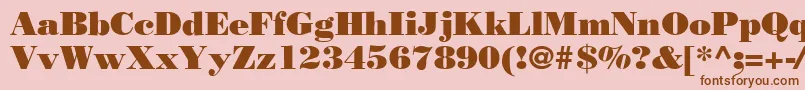 Bodnoff-Schriftart – Braune Schriften auf rosa Hintergrund