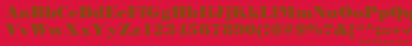 Bodnoff-fontti – ruskeat fontit punaisella taustalla