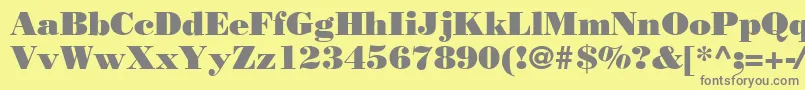 Bodnoff-Schriftart – Graue Schriften auf gelbem Hintergrund