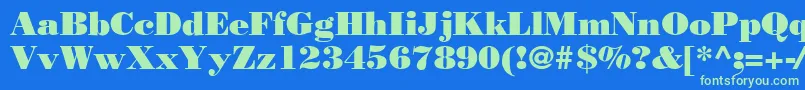 Bodnoff Font – Green Fonts on Blue Background