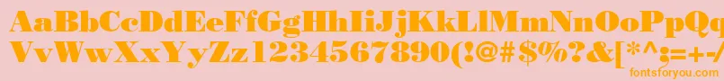Bodnoff-fontti – oranssit fontit vaaleanpunaisella taustalla