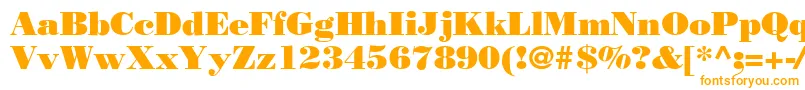 Bodnoff-fontti – oranssit fontit valkoisella taustalla