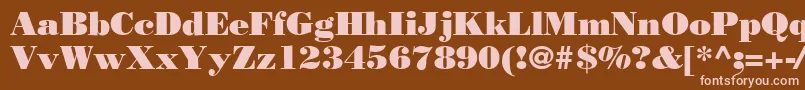 Bodnoff-fontti – vaaleanpunaiset fontit ruskealla taustalla