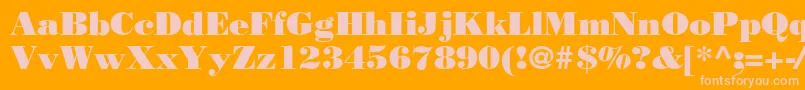 Bodnoff-Schriftart – Rosa Schriften auf orangefarbenem Hintergrund