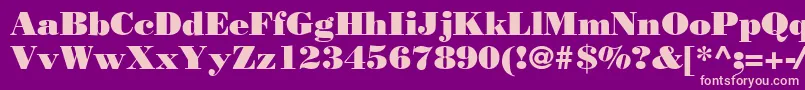 Bodnoff-fontti – vaaleanpunaiset fontit violetilla taustalla