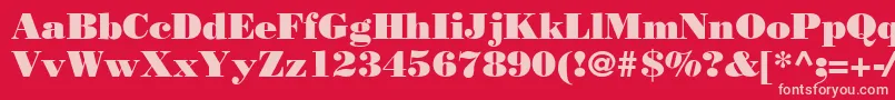 Bodnoff-fontti – vaaleanpunaiset fontit punaisella taustalla