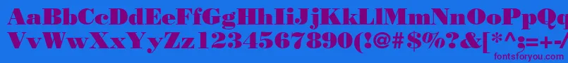 Bodnoff-Schriftart – Violette Schriften auf blauem Hintergrund