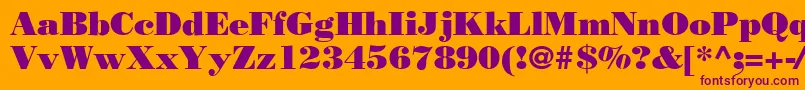 Bodnoff-fontti – violetit fontit oranssilla taustalla