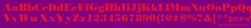 Bodnoff-fontti – punaiset fontit violetilla taustalla