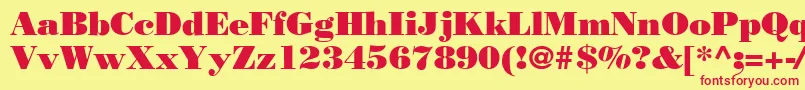 Bodnoff Font – Red Fonts on Yellow Background