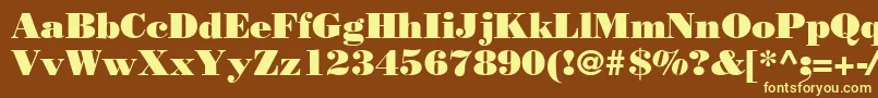 Bodnoff Font – Yellow Fonts on Brown Background