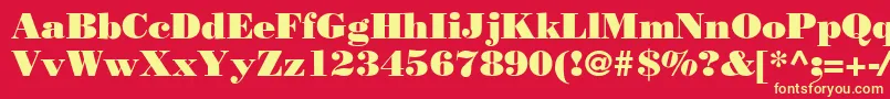 Bodnoff Font – Yellow Fonts on Red Background