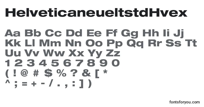 Schriftart HelveticaneueltstdHvex – Alphabet, Zahlen, spezielle Symbole